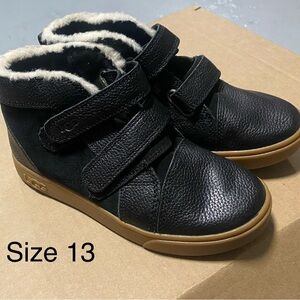 UGG Kids Black Boots with Tan Soles
